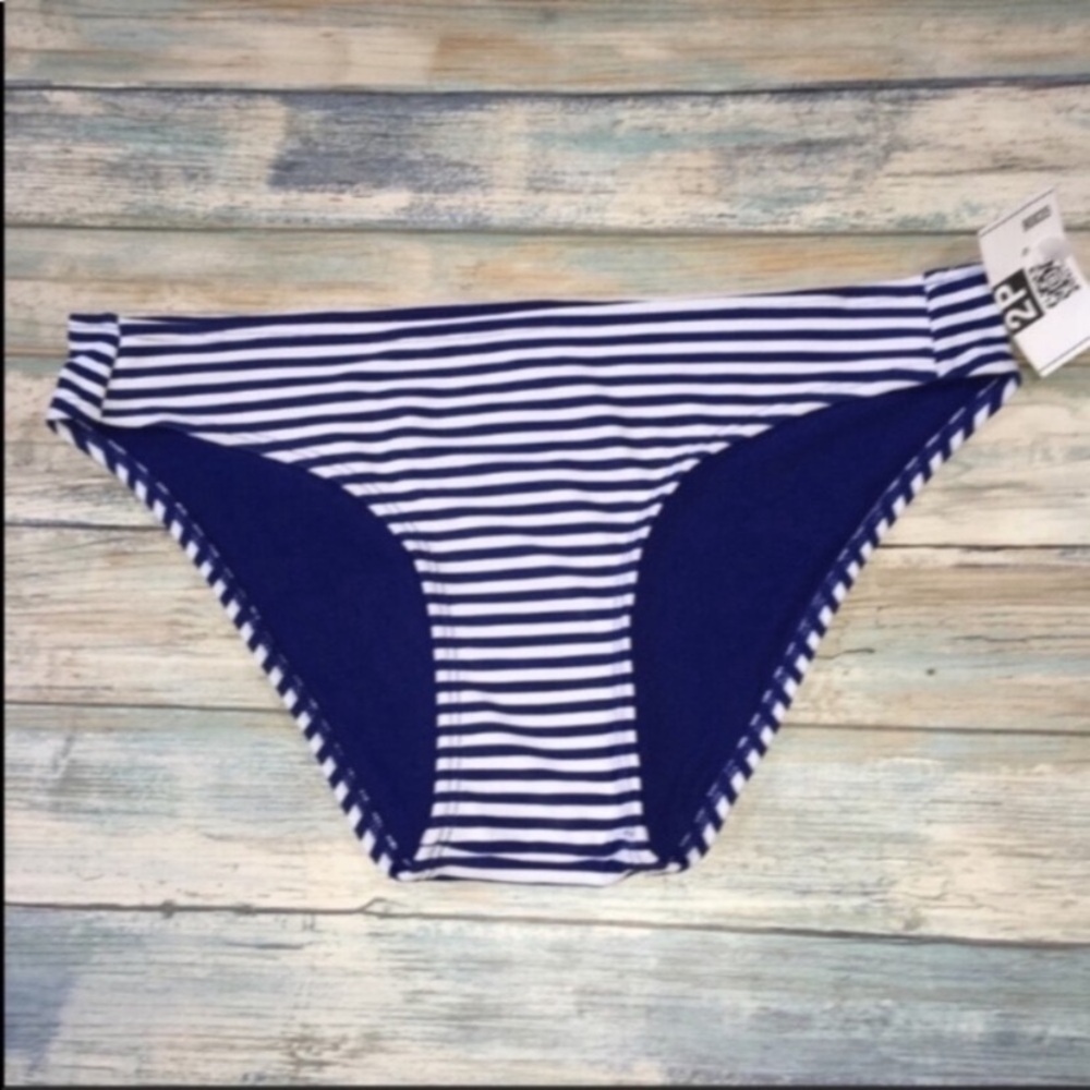 Arizona Jean Company Striped Bikini Bottoms XS Blue White Nautical Swim